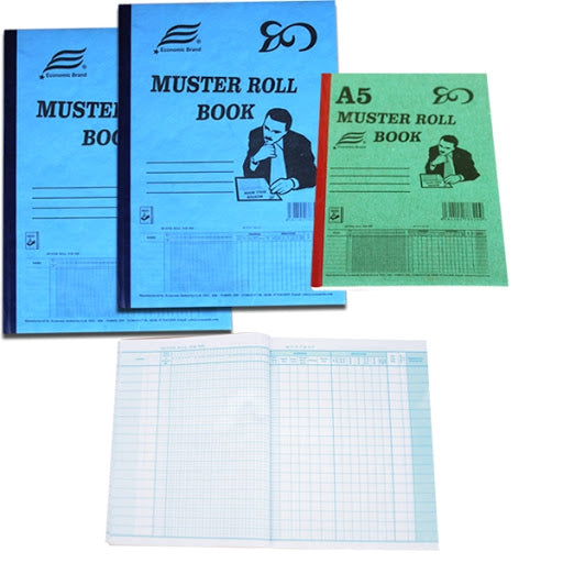 Muster Roll Book 2 Quire Economic A5