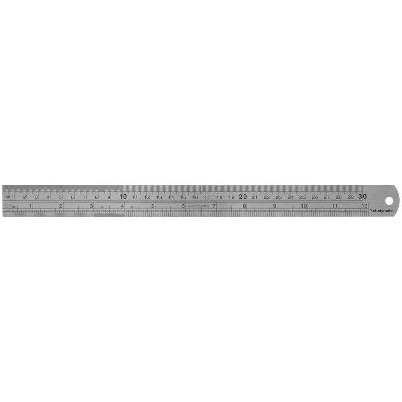 Steel Ruler 12" Clear