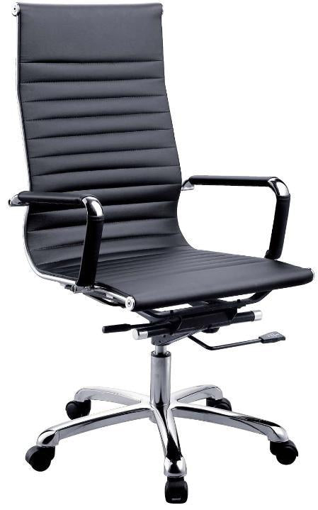 PU Chair High Back PU Seat, Chrome Base